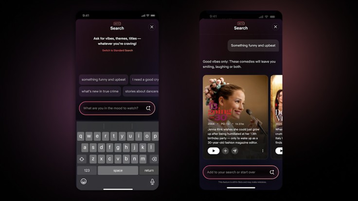 two mobile screens showing off the new gen AI search