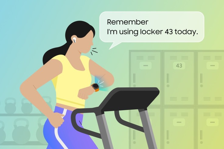 illustration woman on treadmill "remember I'm using locker 43 today"