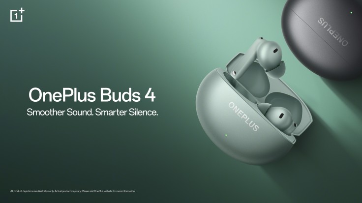 OnePlus Buds 4 earbuds in green and black charging cases