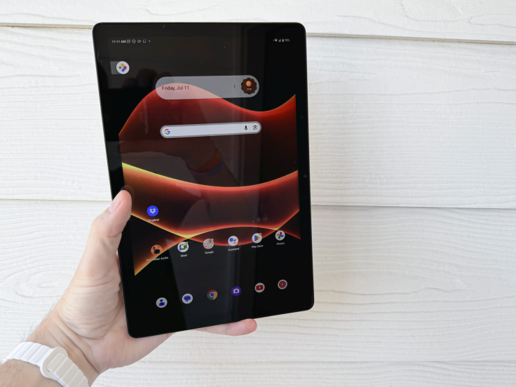 Tablet home screen in hand