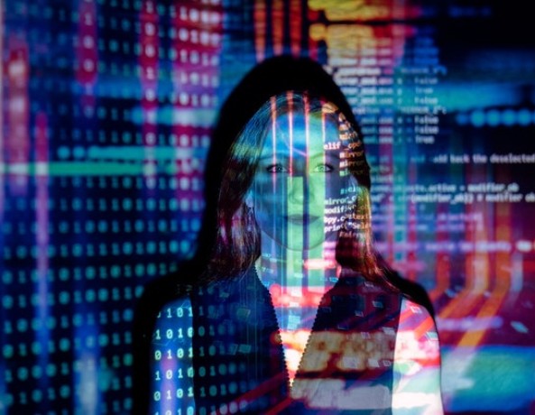 Code on top of a woman